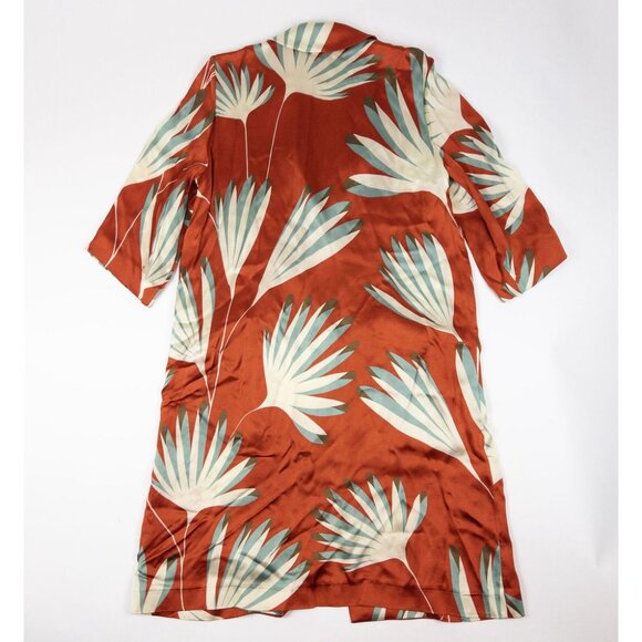 Siyu Duster Dress Women's US 2 Floral Print Made in Spain Shirt Dress Kimono - Picture 3 of 16